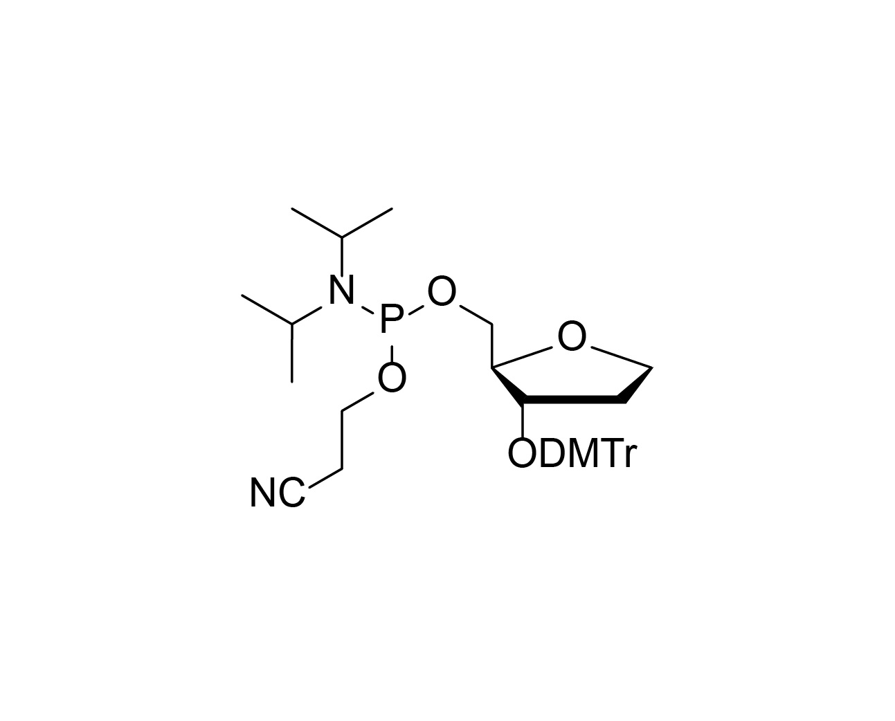 Chemical structure of reverse dSpacer 5'-CE phosphoramidite