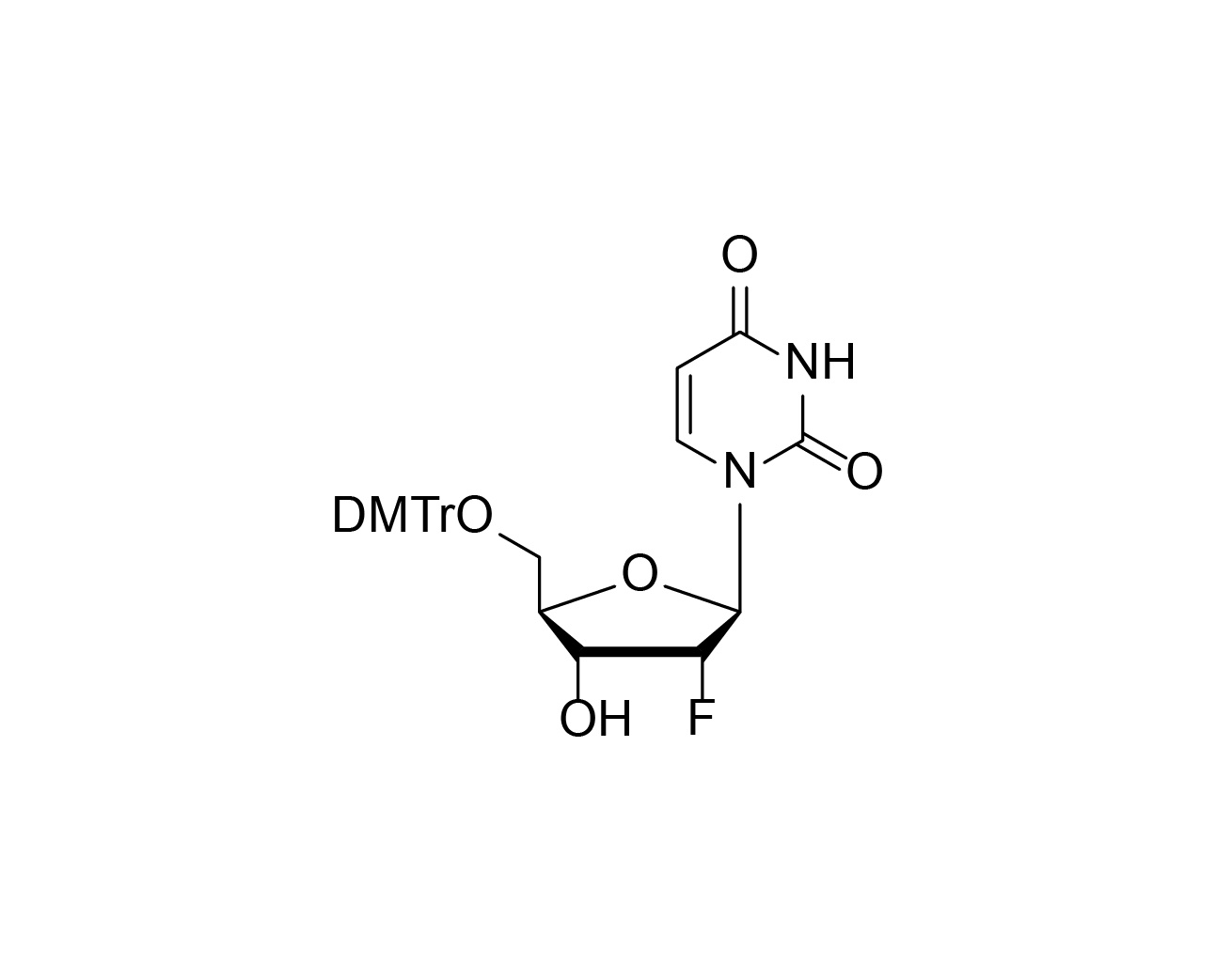 Structure of 5'-O-DMTr-2'-fluoro-2'-deoxyuridine