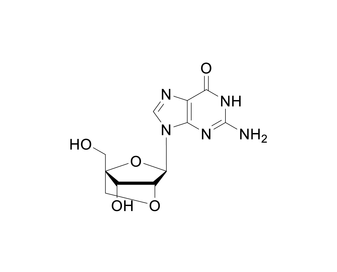 Structure of 2'-O,4'-C-methylene locked guanosine