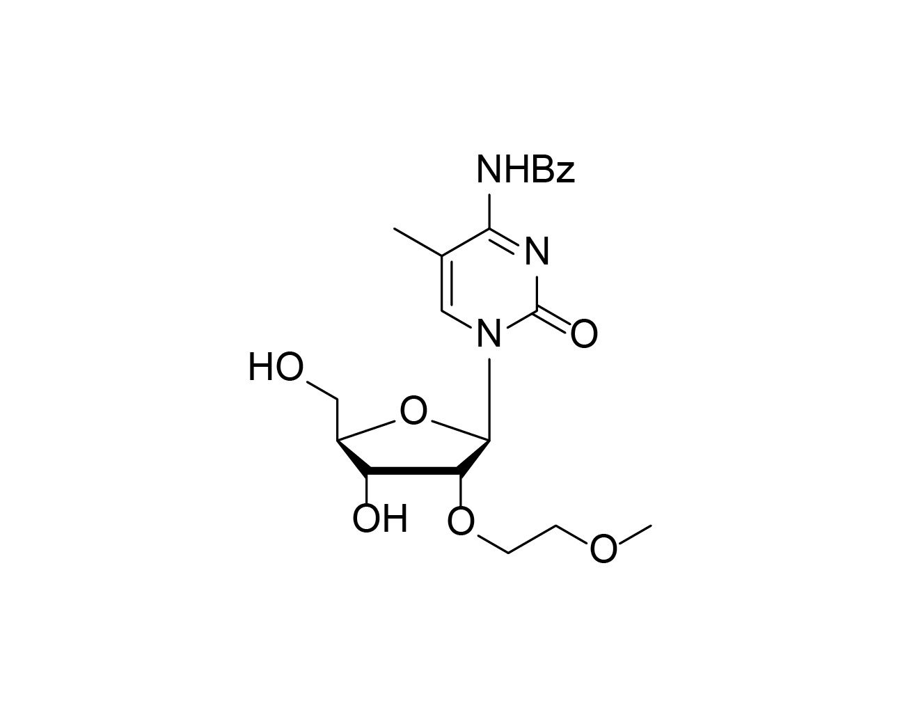 Structure of N4-benzoyl-2'-O-MOE-5-methylcytidine