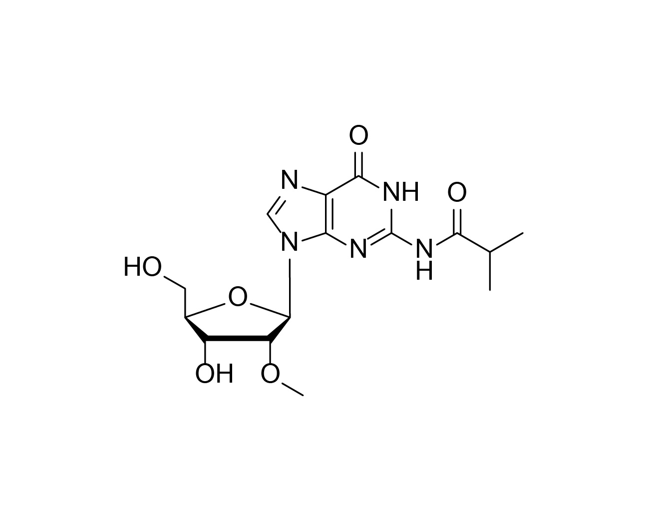 Structure of N2-isobutyryl-2'-O-methylguanosine