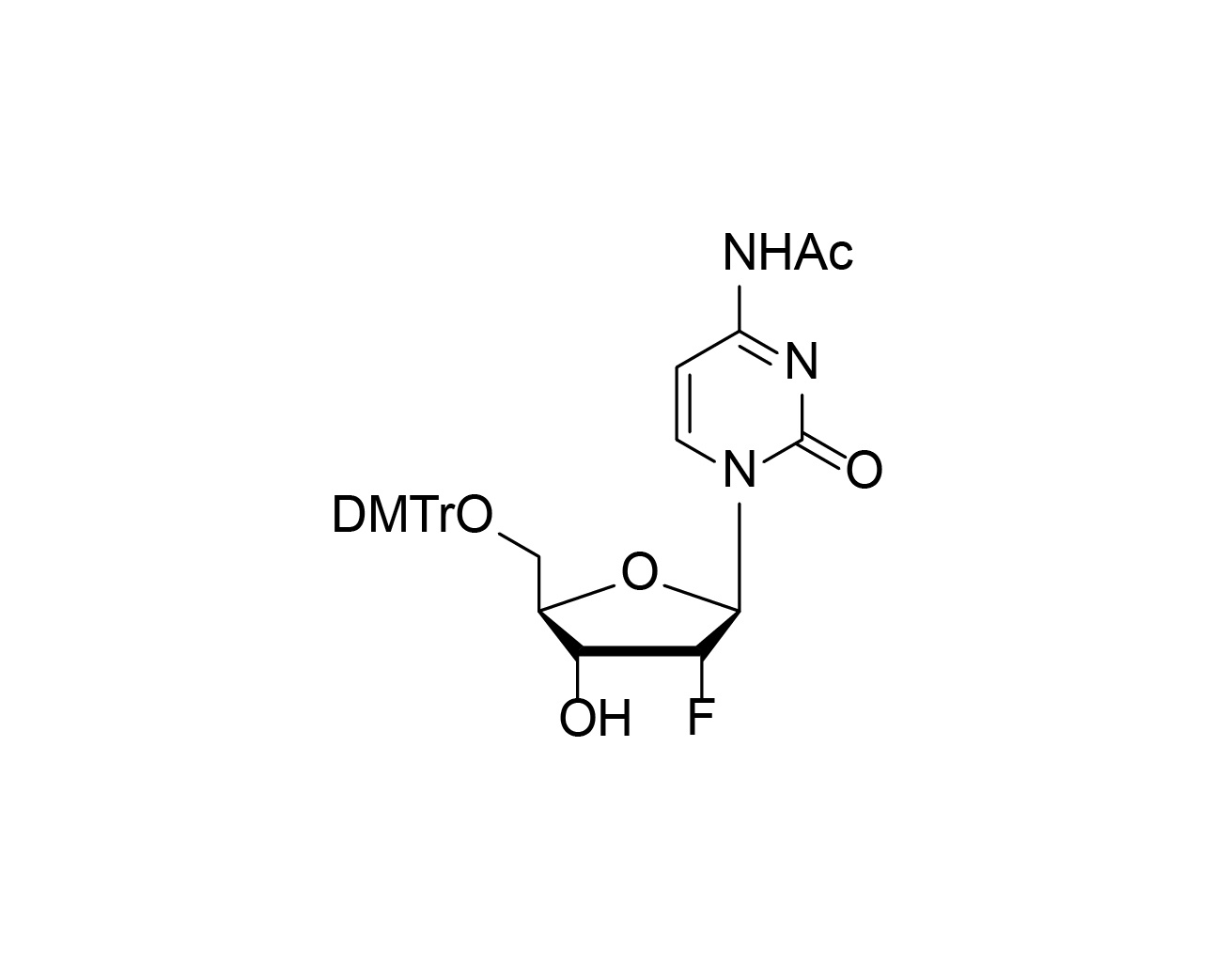 Structure of N4-acetyl-5'-O-DMTr-2'-fluoro-2'-deoxycytidine