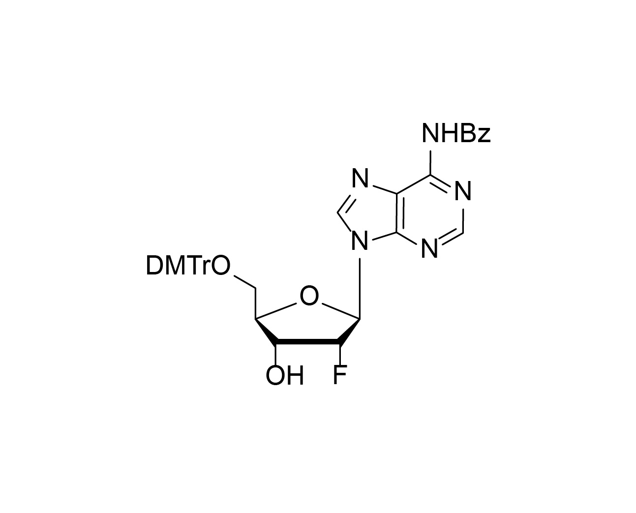Structure of N6-benzoyl-5'-O-DMTr-2'-fluoro-2'-deoxyadenosine