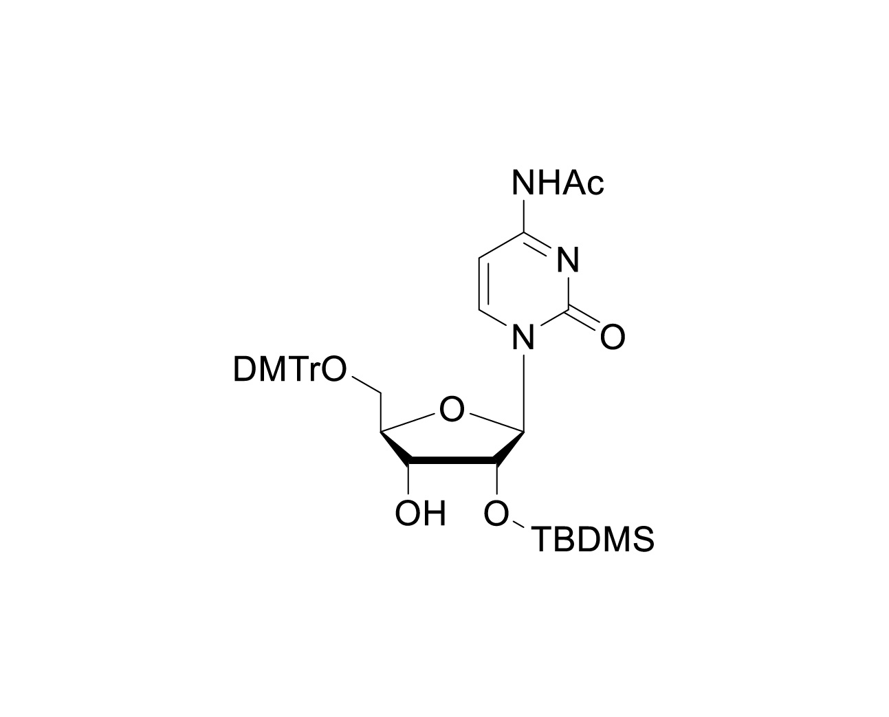 Structure of 5'-O-DMTr-N4-acetyl-2'-O-TBDMS cytidine